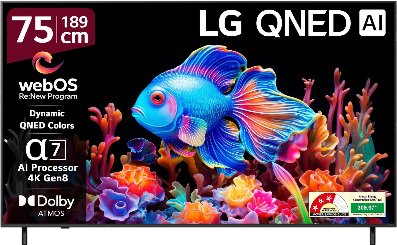 LG AI TV QNED 8CA 189 cm (75 inch) Ultra HD (4K) Q